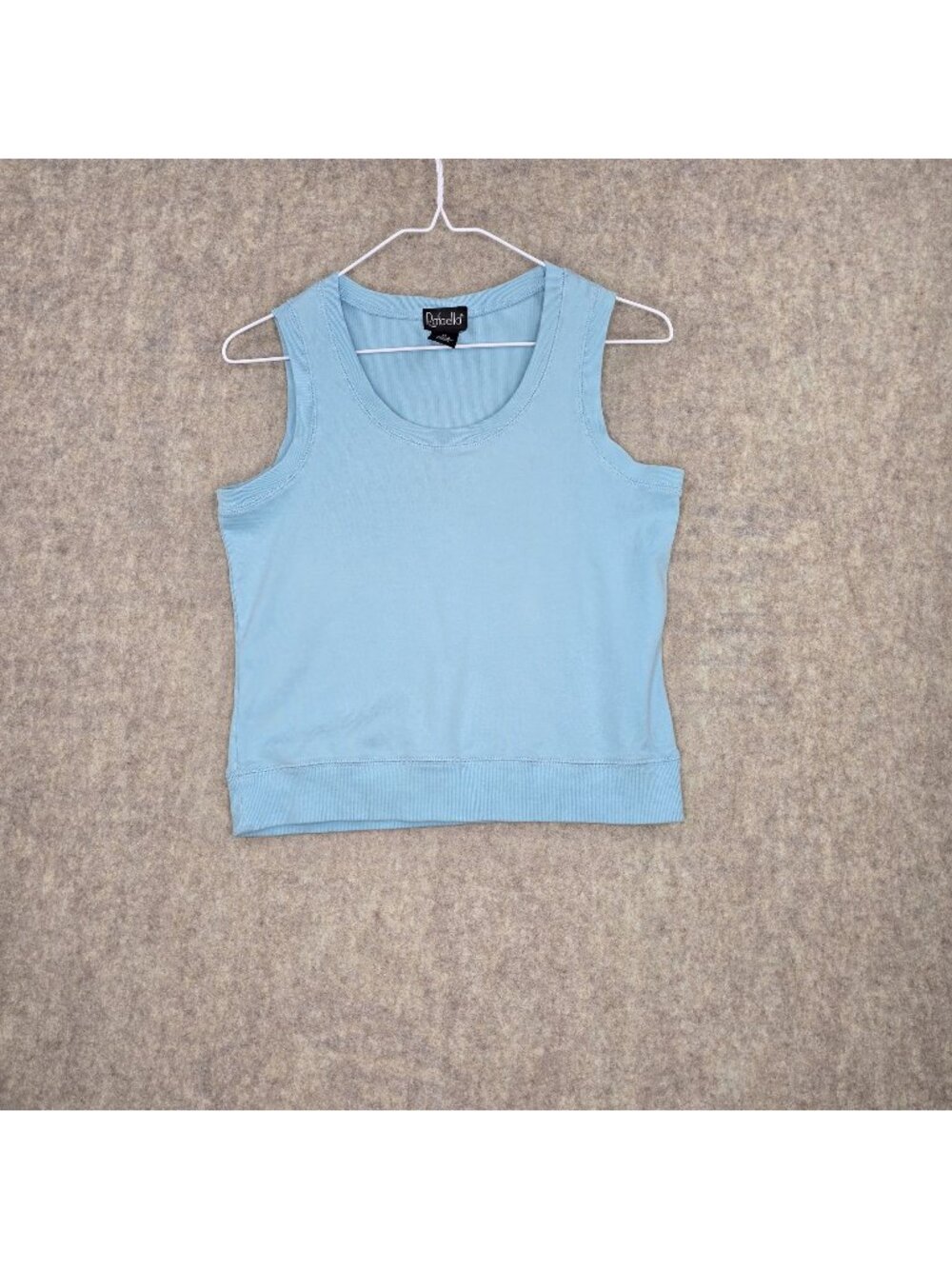 Rafaella Womens Tank Top Blue Medium 100% Cotton Sleeveless Casual Lightweight
